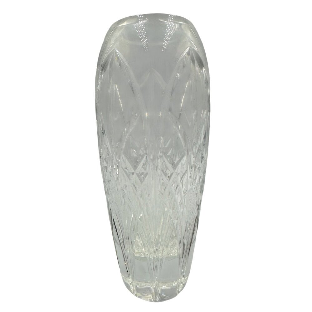 Lenox Abbey Full Lead Cut Crystal Vase With Arches & Vertical Cathedral Window